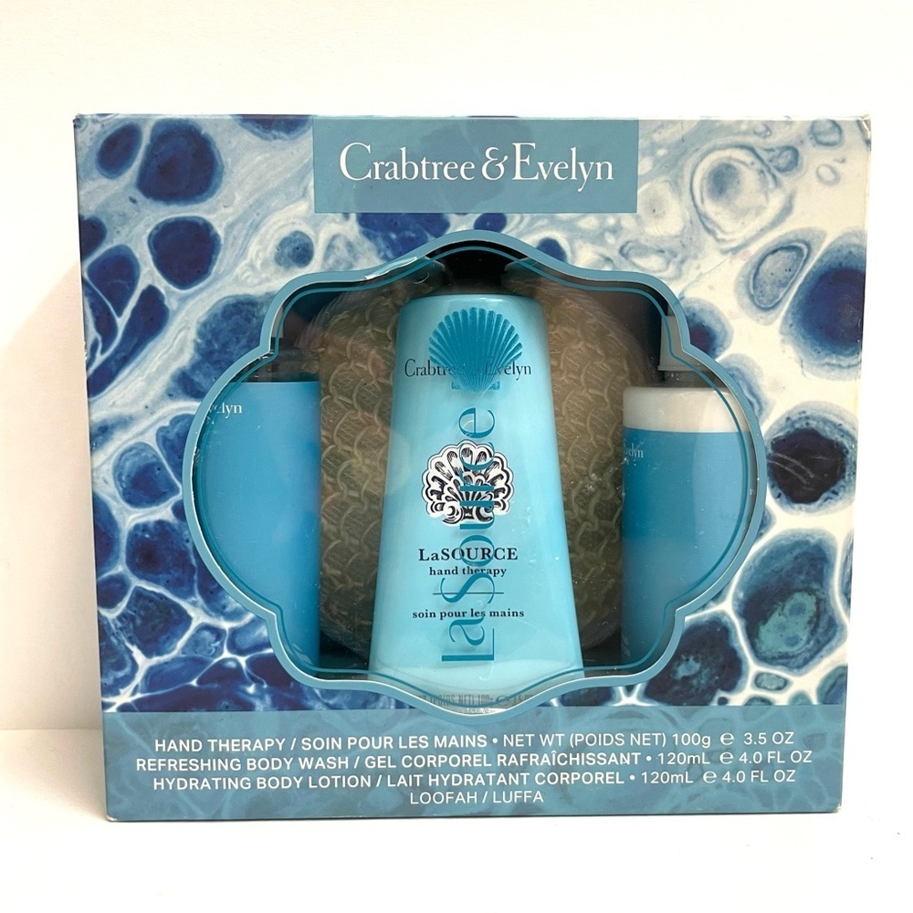 Crabtree & Evelyn La Source Shower Gel Hand Therapy Body Lotion 4 pc Set